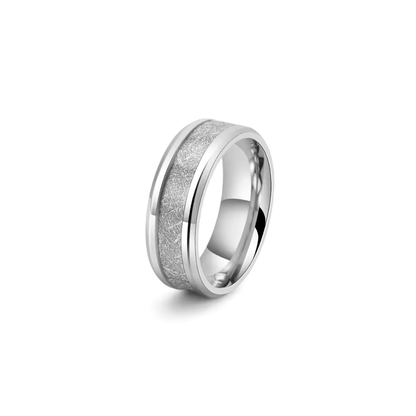 Twig Silver Pattern Inlay Ring