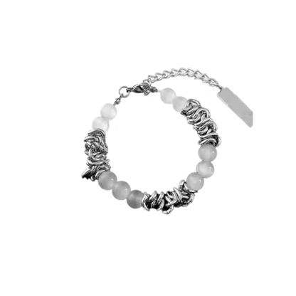 White Cat's Eye Stone Bracelet