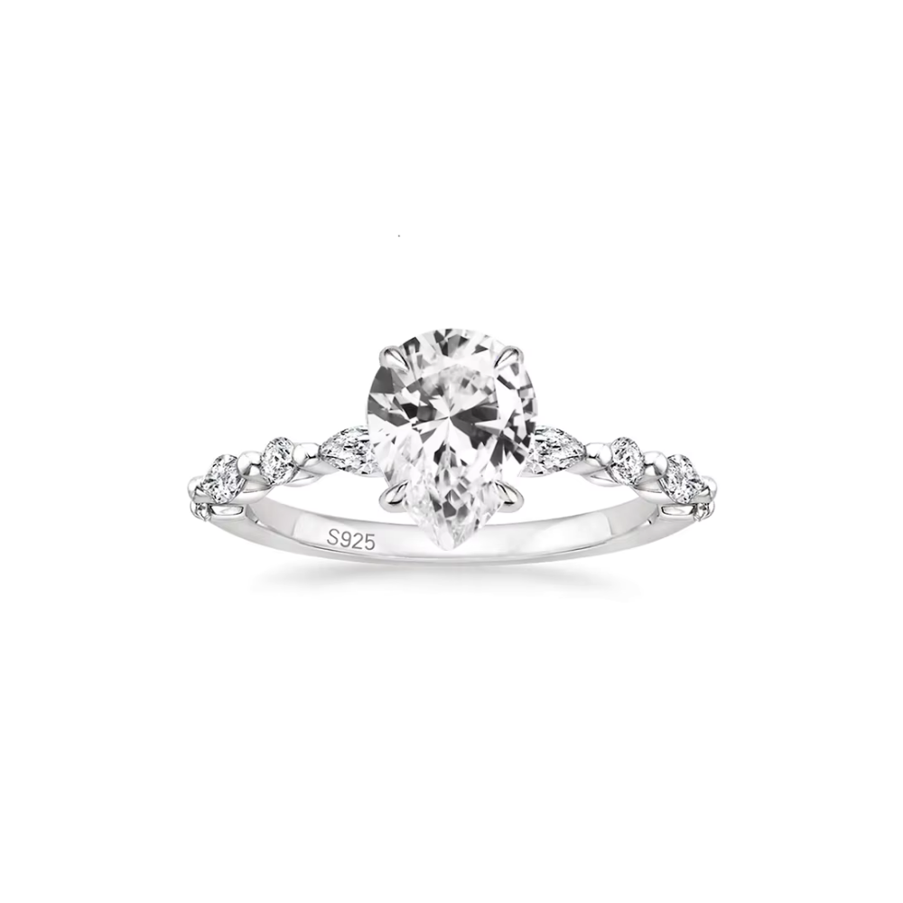 Eternity Sparkle Pear Ring