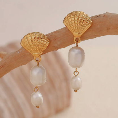 Shell & Pearls Earrings