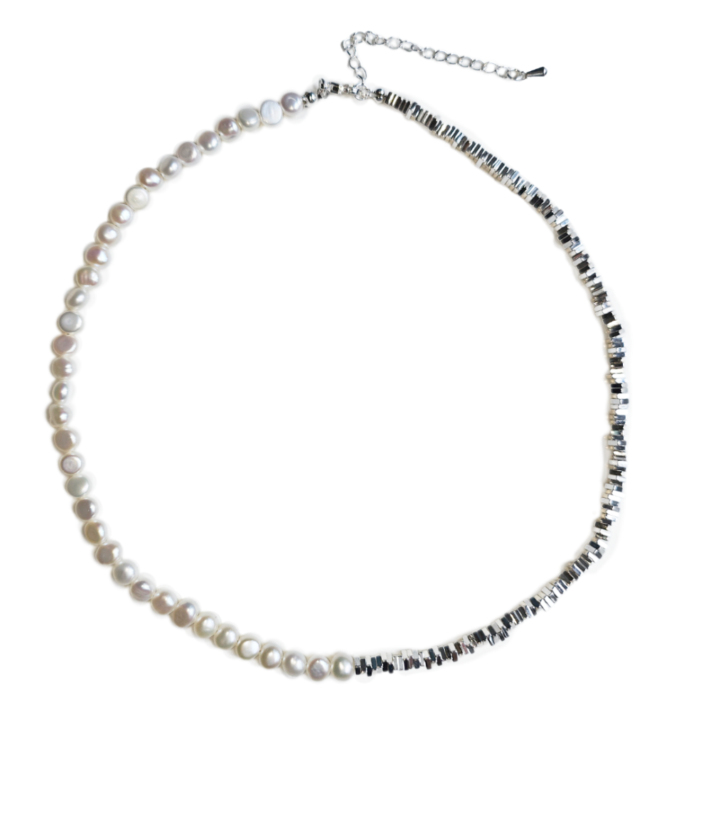 Margaux's Silver & Pearl Choker