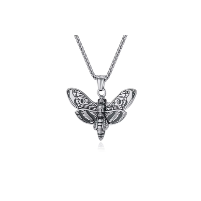 Skull Head Moth Pendant Necklace