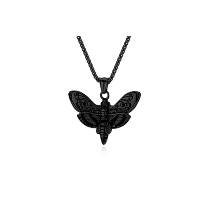 Skull Head Moth Pendant Necklace