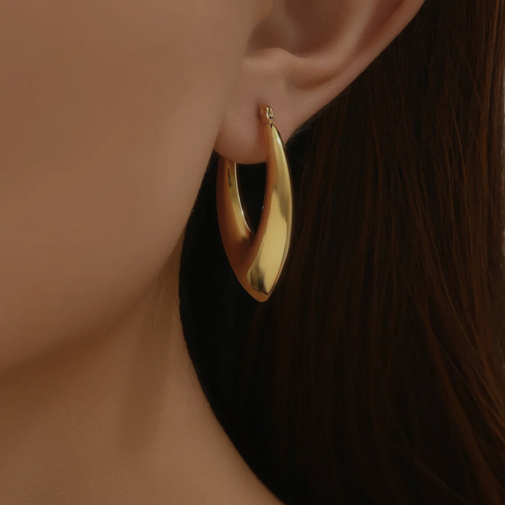 Hollow Oval Earrings