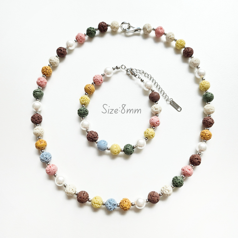 Lava Stones Necklace (6-8mm)