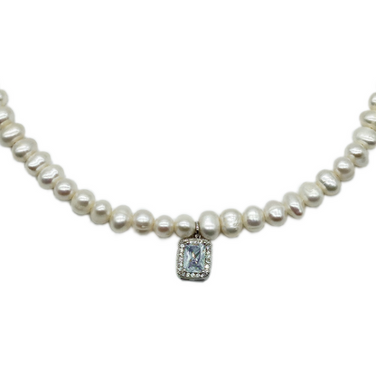 Pearl Choker with Square Pendant